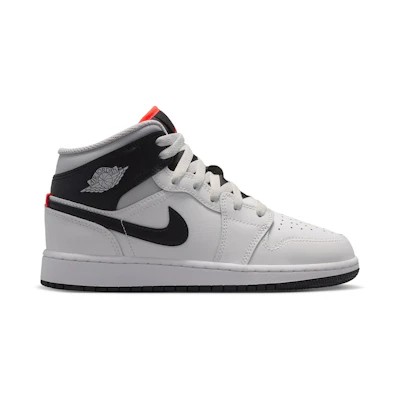 (Youth) Jordan 1 Mid Summit White Infrared Black