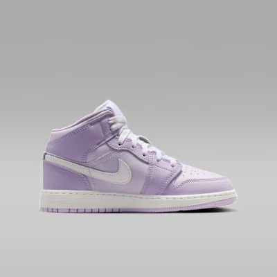 (JR) Air Jordan 1 Mid 紫雾/淡紫/白色 DQ8423-502 Lookbook (JR) Air Jordan 1 Mid 紫雾/淡紫/白色 DQ8423-502