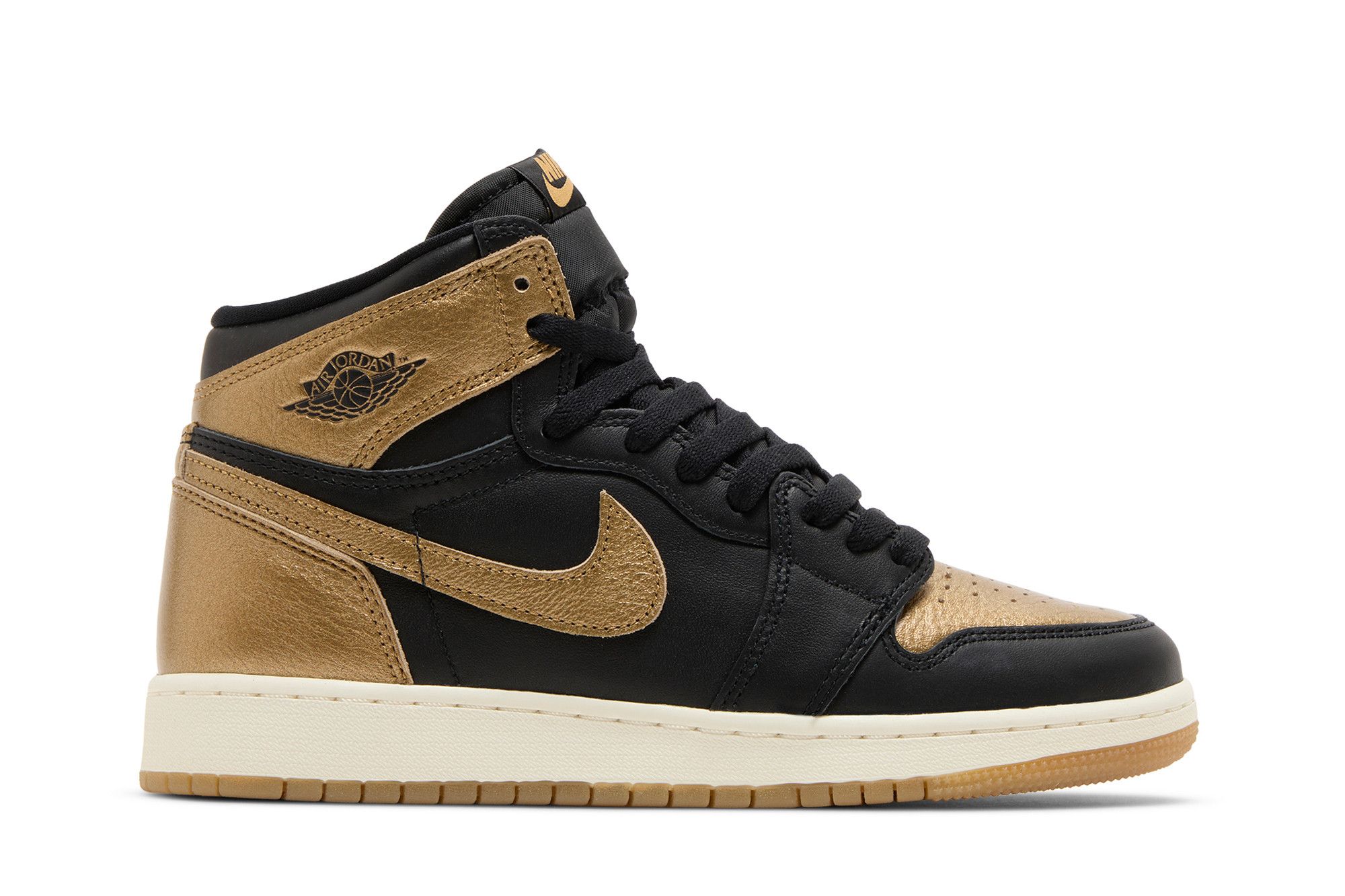(Youth) Air Jordan 1 Retro High OG 'Black Metallic Gold' FD1437-071