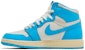 (JR) Air Jordan 1 Retro High OG 'UNC Lost & Found' dalam Bahasa Melayu. FD1437-402
