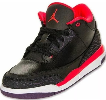 (JR) Air Jordan 3 Retro 'Negro Crimson' 429487-005 Lookbook (JR) Air Jordan 3 Retro 'Negro Crimson' 429487-005