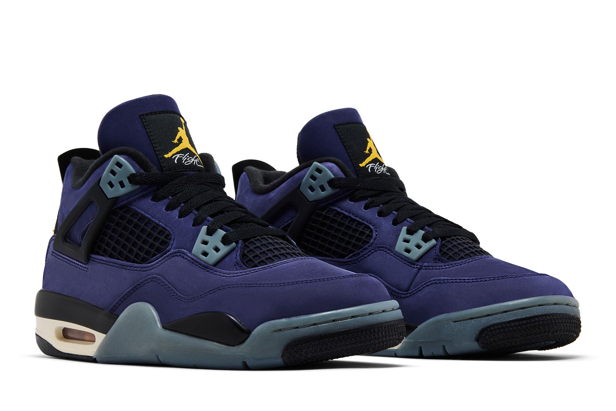 Cheap (JR) Air Jordan 4 Retro ''Lakers'' Ungu Kuning IB4171-500