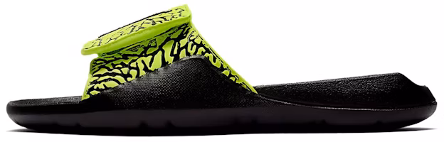 (Youth) Air Jordan Hydro 7 V2 Burst Crack Black Yellow Slippers 'Black Yellow' BQ6291-700 (Youth) Air Jordan Hydro 7 V2 Burst Crack Black Yellow Slippers 'Black Yellow' BQ6291-700