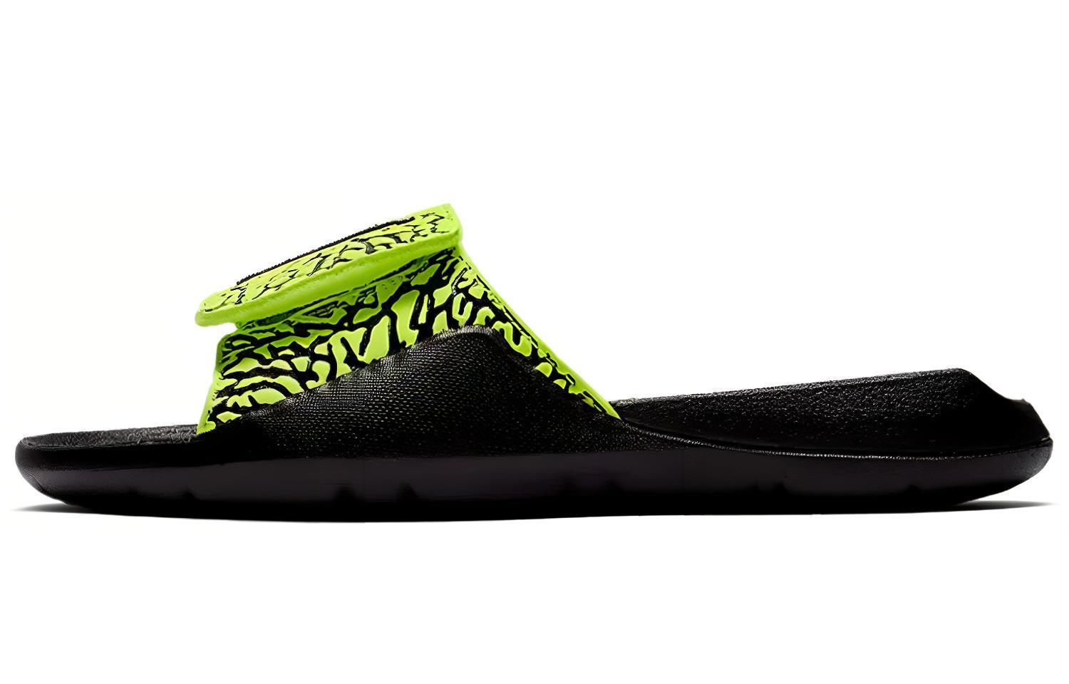 (Youth) Air Jordan Hydro 7 V2 Burst Crack Black Yellow Slippers 'Black Yellow' BQ6291-700