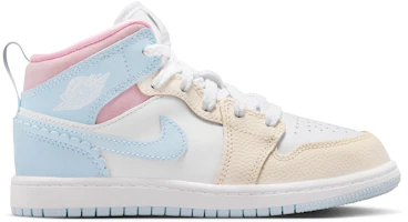 (Youth) Air Jordan Jordan 1 Mid SE 'Half Blue Pale Ivory' IB7056-403 (Youth) Air Jordan Jordan 1 Mid SE 'Half Blue Pale Ivory' IB7056-403