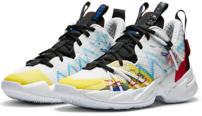 (Youth) Air Jordan Why Not Zer0.3 SE 3 'White Yellow Red' CN8107-100 Lookbook (Youth) Air Jordan Why Not Zer0.3 SE 3 'White Yellow Red' CN8107-100