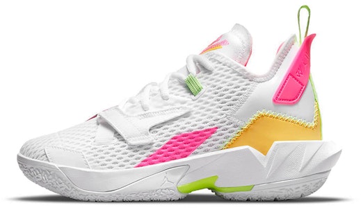 GS大童 Air Jordan Why Not Zer0.4 威少4 白粉黃 戰鬥籃球鞋 Buy GS大童 Air Jordan Why Not Zer0.4 威少4 白粉黃 戰鬥籃球鞋