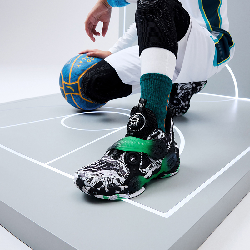 (Youth) Anta 2 Trendy Basketball Shoes 'Black White Green' 圖 7