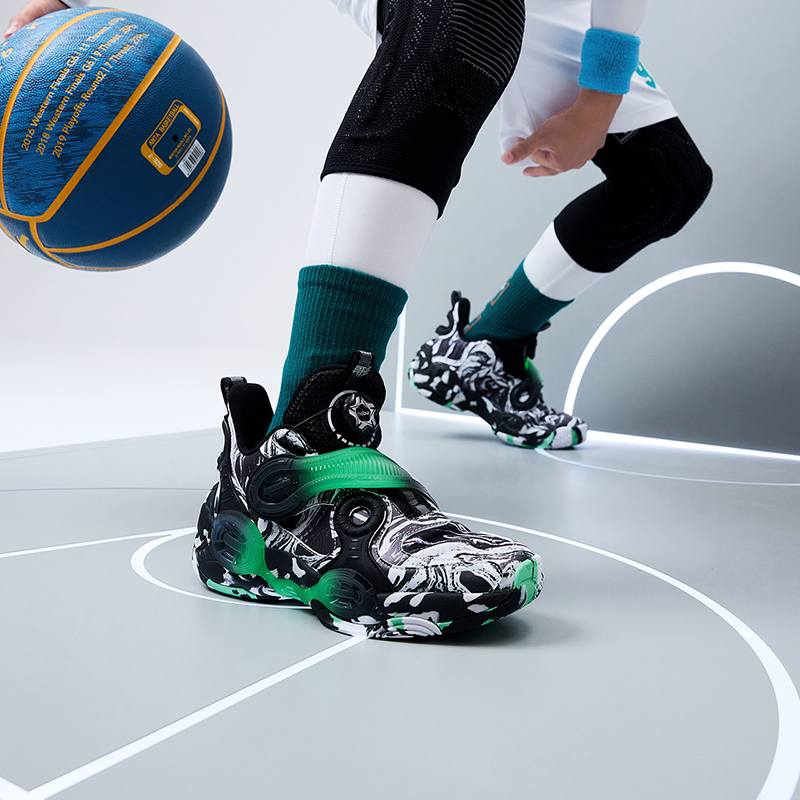 (Youth) Anta 2 Trendy Basketball Shoes 'Black White Green' 圖 8