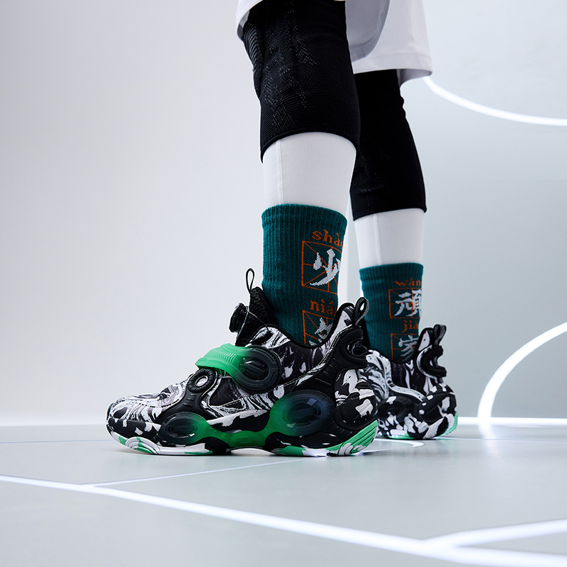(Youth) Anta 2 Trendy Basketball Shoes 'Black White Green' 圖 10