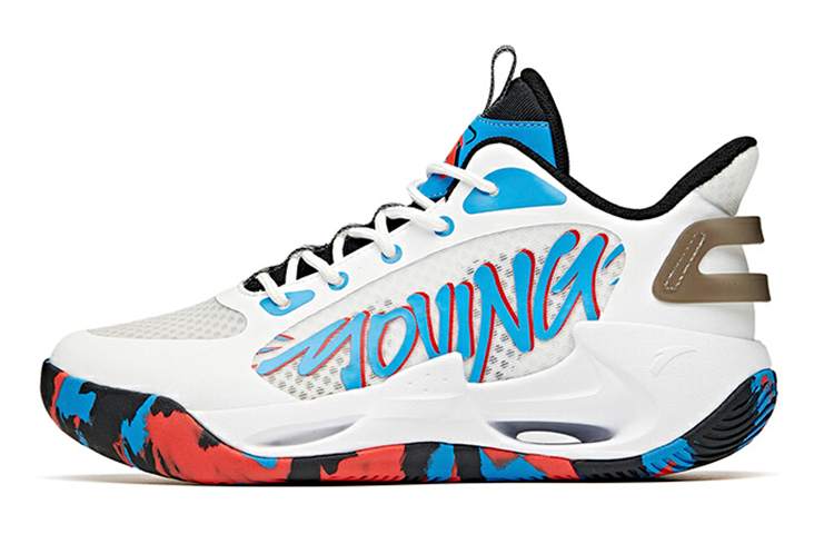 (Youth) Anta Basketball Mid 'White Black Blue' 312121110-1