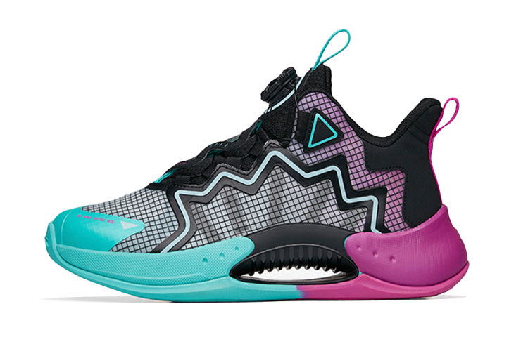(Youth) Anta Basketball Shoes 'Black Blue Purple' 312231111-3