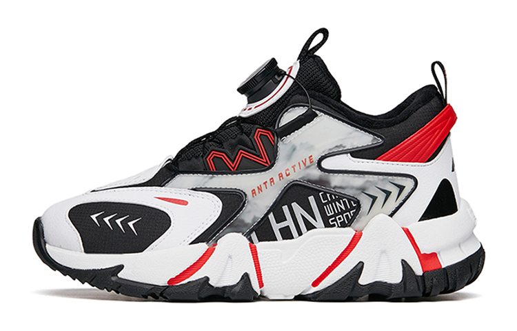 (Youth) Anta Casual Running Shoe 'Black White Red Plus Velvet' 312146923-8