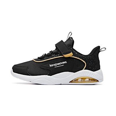 (Youth) Anta Cushioned Running Shoe 'Black White Gold'