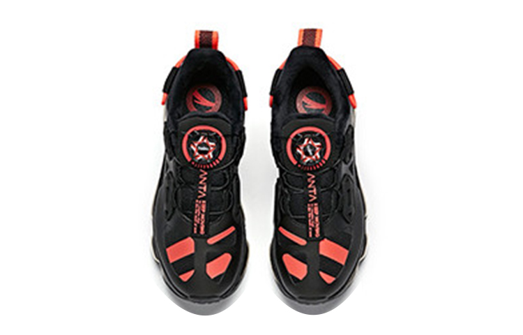 Shop (JR) (ユース) アンタ クッションランニングシューズ 'ブラックオレンジレッド裏起毛' 31945505-4 31945505-4