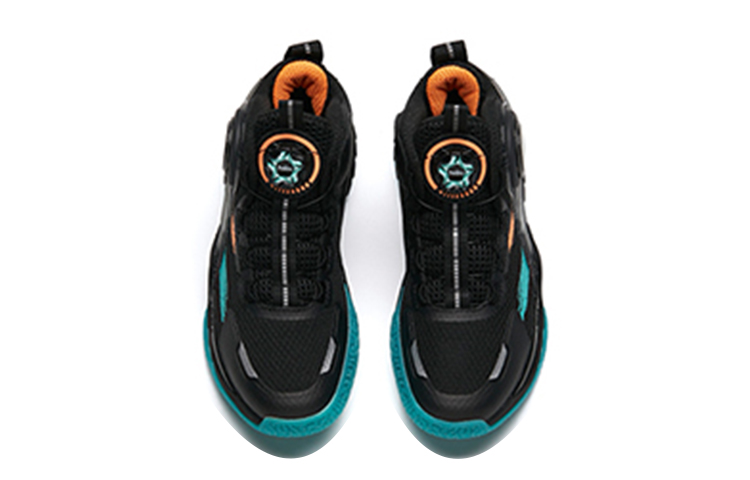 Shop (Youth) Anta Flash 7 High-Top Basketball Shoes 'Black Orange' 312211101-1