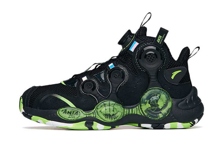 (Youth) Anta High-Top Basketball 'Alien Black Green' 312131110C-3