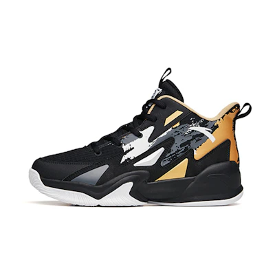 (Youth) Anta High-Top Basketball 'Black Gold Grey'