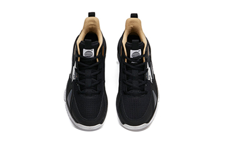 Shop (Youth) Anta High-Top Basketball 'Black Gold Grey' A312131181-4
