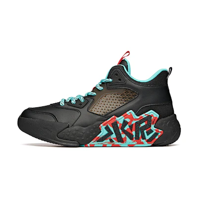 (Youth) Anta High-Top Basketball 'Black Green Cement Breaker'