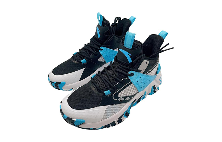 Lookbook (JR) Anta Sepatu Basket Tinggi 'Hitam Abu-Abu Biru' 312311115-1