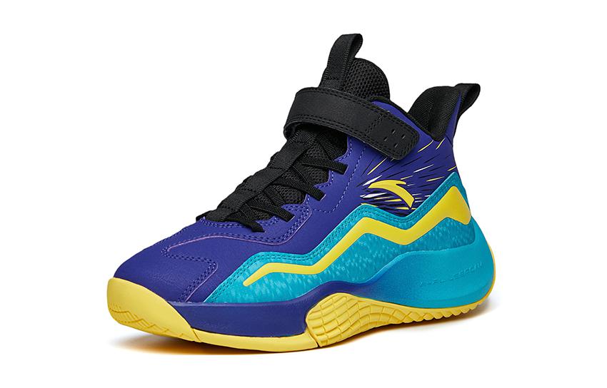Order (Youth) Anta High-Top Basketball 'Blue Yellow Purple' A312211101-3
