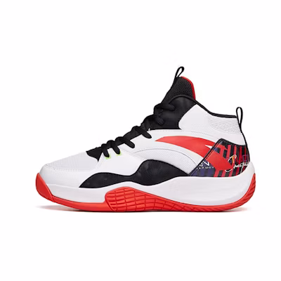 Anta High Top Basketball Shoes 'White Black Red'