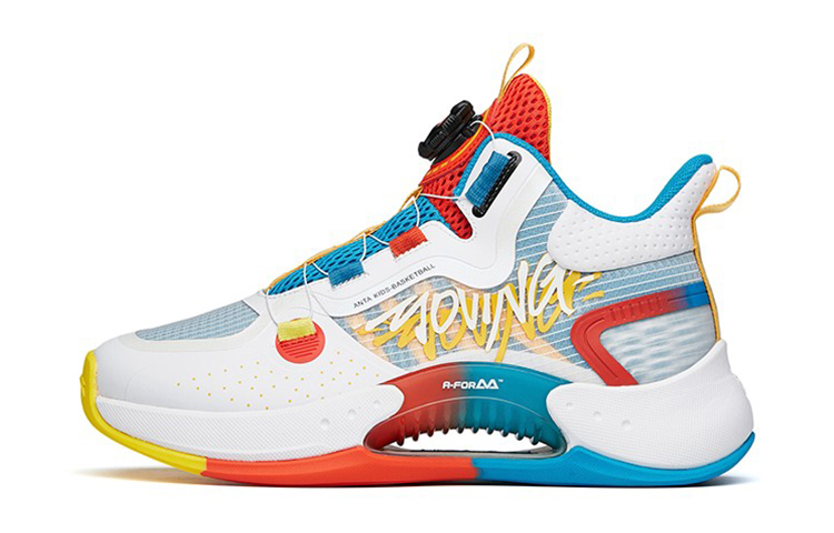 (Youth) Anta High-Top Basketball 'White Blue' 312211111-4