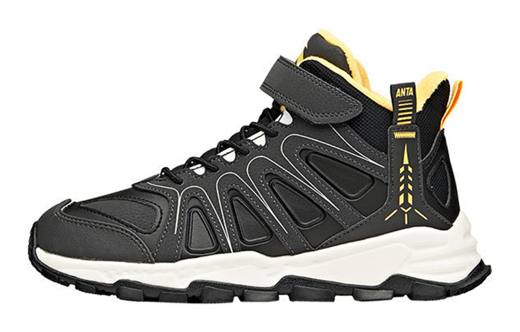 (Youth) Anta High-Top Running Shoes 'Grey Black Orange Velcro' 31946902-1