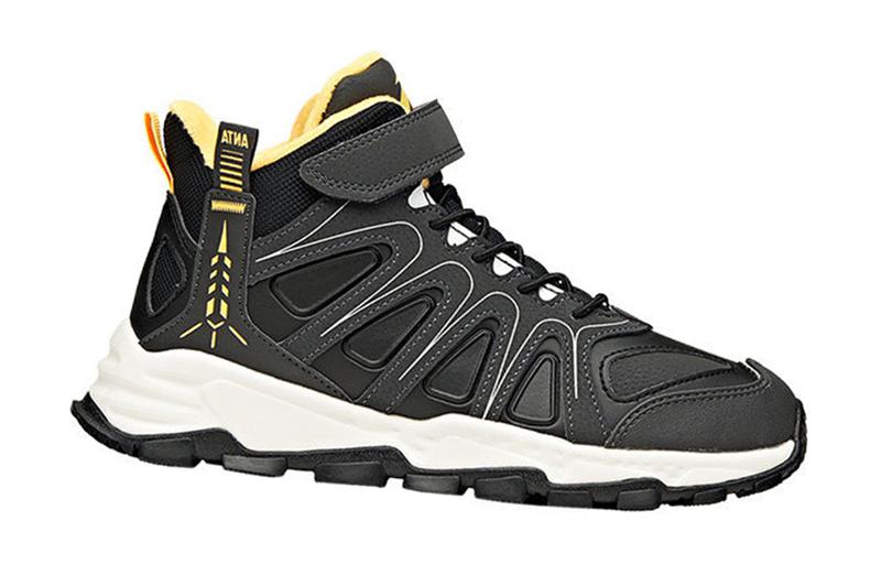 Order (JR) Anta Kasut Larian Tinggi 'Kelabu Hitam Oren Velcro' 31946902-1