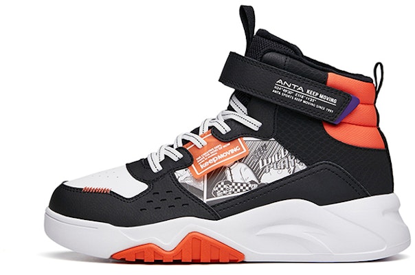 (Youth) Anta High-Top Skate 'Black White Orange Fleece' A332146806A-1 Buy (Youth) Anta High-Top Skate 'Black White Orange Fleece' A332146806A-1