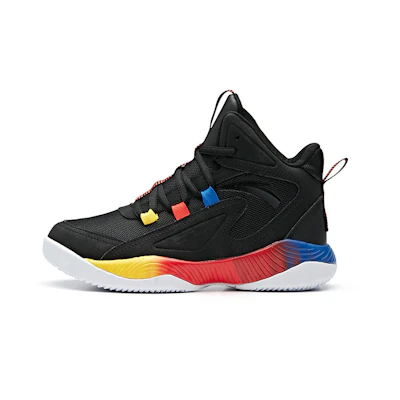 (Youth) Anta High Top Basketball Shoes 'Black Blue Yellow'