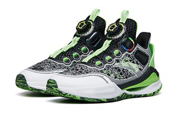 Lookbook (Youth) Anta Low-Top Basketball 'Black White Green' 312221110-5