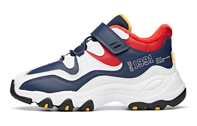 Buy (Youth) Anta Low-Top Velcro Running 'Blue Red White Fur-Lined' 31946915-1