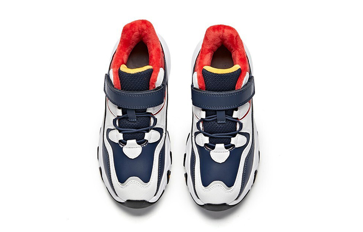 (Youth) Anta Low-Top Velcro Running 'Blue Red White Fur-Lined' 圖 4