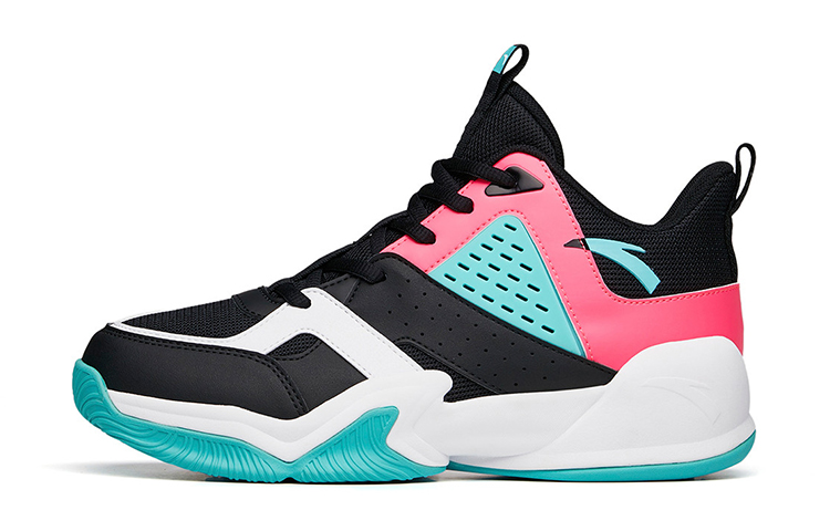 (Youth) Anta Mid-Top 'Black Pink Green' A312131180-4