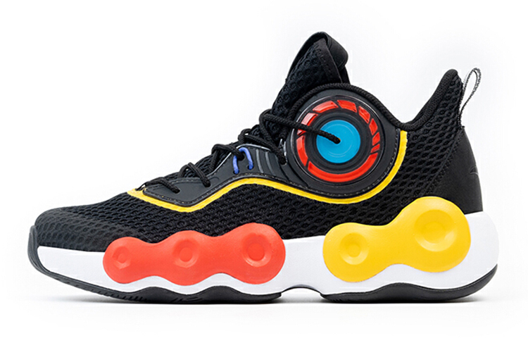 (Youth) Anta Mid-Top Basketball 'Black Orange Yellow' 312021109-1