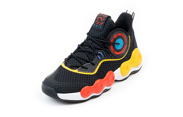 Order (Youth) Anta Mid-Top Basketball 'Black Orange Yellow' 312021109-1