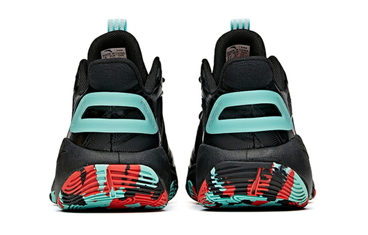 Shop (Youth) Anta Mid-Top Basketball Sneakers 'Black Green' 312121110-2