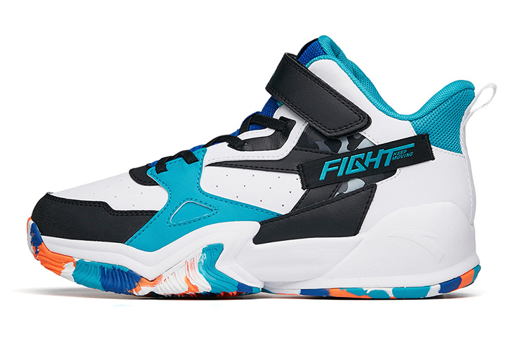 (Youth) Anta Retro Velcro 'White Black Blue' 312211105-2