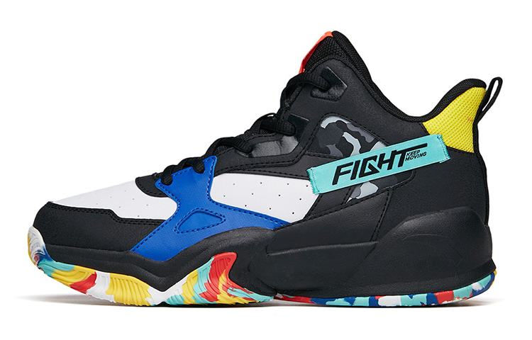 (Youth) Anta Retro Velcro Basketball 'Black White Blue' 312211105-4