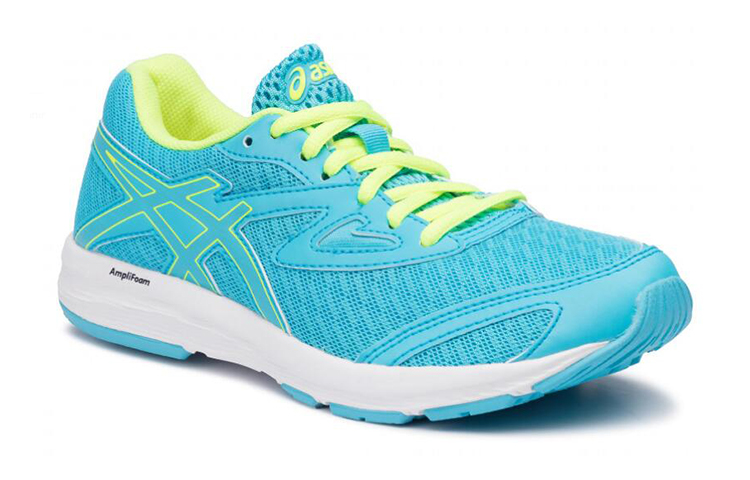Lookbook 大童 Asics Amplica GS 耐磨 低筒 兒童跑步鞋 藍黃