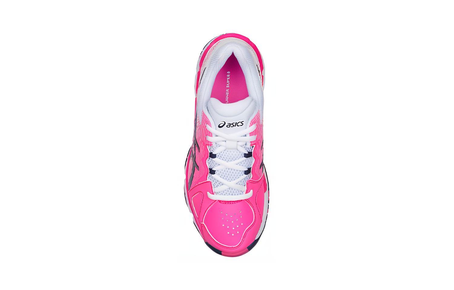 Shop 大童 ASICS GEL-Netburner Super 8 舒適耐磨 低幫運動排球鞋 粉紅白