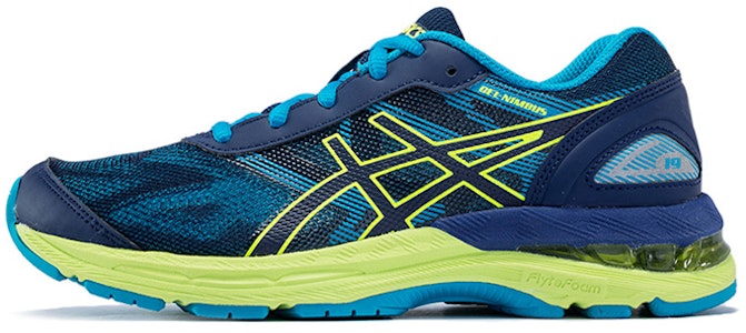 大童 ASICS GEL-Nimbus 19 回彈緩震 輕量運動跑步鞋 藍黃色 Buy 大童 ASICS GEL-Nimbus 19 回彈緩震 輕量運動跑步鞋 藍黃色