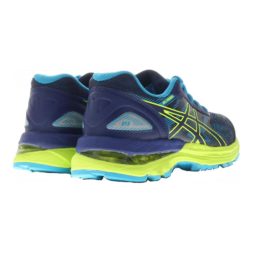 Shop 大童 ASICS GEL-Nimbus 19 回彈緩震 輕量運動跑步鞋 藍黃色