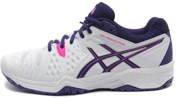 (Youth) ASICS Gel-Resolution 6 Low 'White Purple' C500Y-0133 (Youth) ASICS Gel-Resolution 6 Low 'White Purple' C500Y-0133