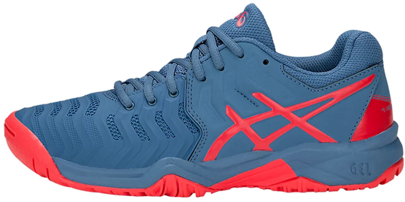 (JR) ASICS Gel-Resolution 7 Sportschoenen Blauw/Oranje C700Y-400 Buy (JR) ASICS Gel-Resolution 7 Sportschoenen Blauw/Oranje C700Y-400