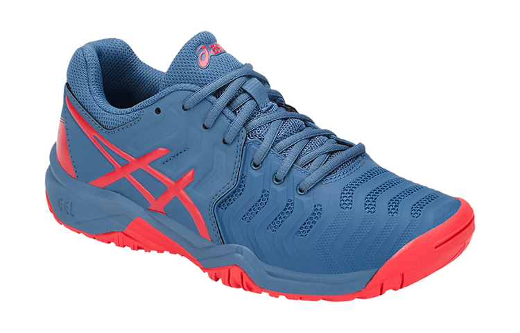 Lookbook (JR) ASICS Gel-Resolution 7 Sportschoenen Blauw/Oranje C700Y-400