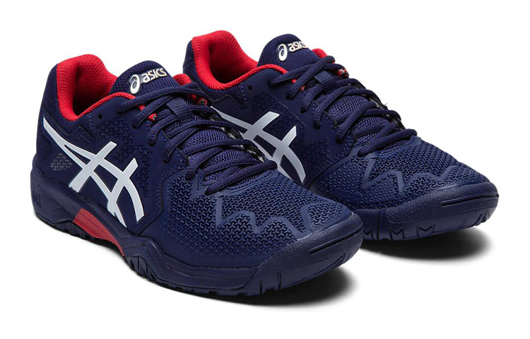 Shop (JR) ASICS Gel-Resolution 8 ''Bleu Rouge Noir'' 1044A018-400