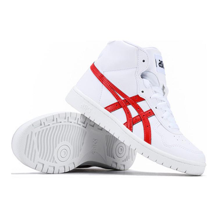 Shop 大童 Asics Japan L 舒適 簡潔休閒 高筒 兒童板鞋 白紅色